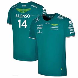 T-shirts pour hommes Aston Martin Aramco Cognizant F1 2024 T-shirt officiel du pilote de l'équipe Fernando Alonso Été décontracté à manches courtes à séchage rapide