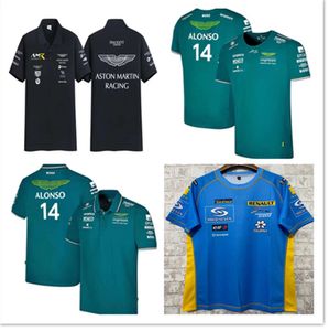 Heren T-shirts Aston Martin Jersey T-shirt AMF1 Polos 2023 Officiële Fernando Alonso T-shirt Formule 1 Racepak F1 Shirt Polo Moto Motorcyc Tees 1425es