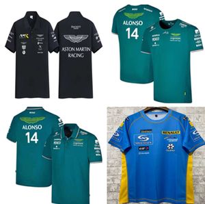 Heren T-shirts Aston Martin Jersey T-shirt AMF1 Polos 2023 Officiële Fernando Alonso T-shirt Formule 1 Racepak F1 Shirt Polo Moto Motorcyc Tees 1008es