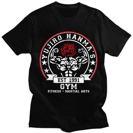 Camisetas masculinas Baki The Grappler Anime Mens THISH Yujiro Hanma Camiseta corta Cabra informal ropa de camiseta para adolescentes Camisa punk clásica Vintage 230601