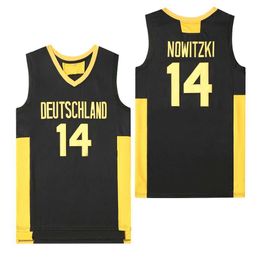 Camisetas masculinas BG Jerseys de baloncesto Deutschland 14 Nowitzki Jersey cosiendo bordado barato de alta calidad deportes al aire libre 2023 camisa nueva