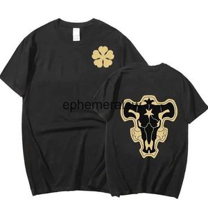 Heren T-shirts Black Clover Dubbelzijdig Print Anime T-shirt Mannen Harajuku Grafische T-shirt Streetwear Cool T-shirt Hip Hop tops Tee Shrith24220