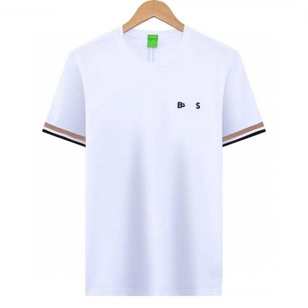 Camisetas para hombre Bos T Shirt Desinger Ropa Carta Patrón Frente Atrás Impreso Rayas Cuello redondo Diseño Transpirable 100 Algodón Simple Ca Otecr