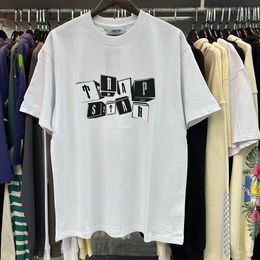 Heren T-shirts Brand Trapstar Haikyuu Fashion Play London Printed High Gram Heavy Double Cotton Anime Casual Short Shirt Hirt Men T-Shirt Dames T-shirt kleding DHGX