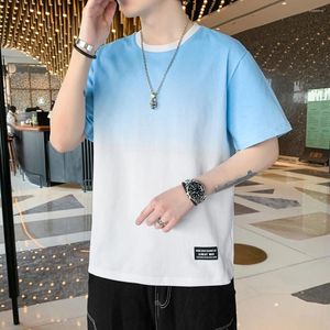 Chaopai – t-shirt dégradé pour hommes, mode coréenne d'été, Slim Fit, vêtements de rue décontractés à manches courtes