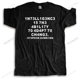 Heren t Shirts katoen hoogwaardige t-shirt mannen zomer losse cool tees science hawking nerd geeg groter maat homme o-neck tee-shirt plus