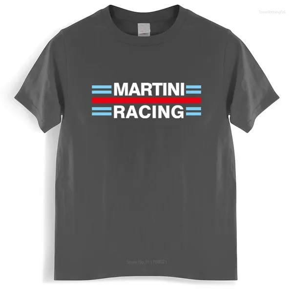 Camisetas masculinas camiseta de algodón para hombres tops de cuello williams camiseta de carreras de martini mangas cortas verano size más grande camiseta negra