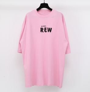 Heren T Shirts Crew Cherry Blossom Powder Korte mouwen losse Paris Band Hole T-shirt Fashion Men and Women met dezelfde stijl