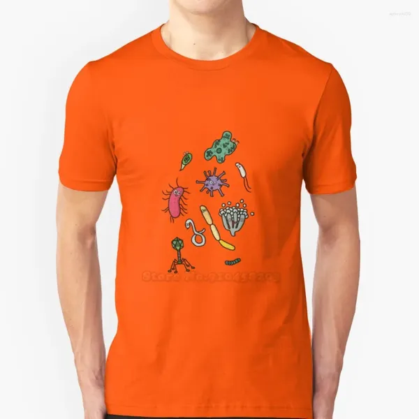 T-shirts pour hommes mignons microbiologie 2 T-shirt T-shirt Hommes Coton de haute qualité Tops scientifique biologie génétique Bactéries Phage