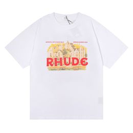 Heren T-shirts Designer merk Rhude luxe heren T-stukken dragen zomerronde nek us maat m-xl
