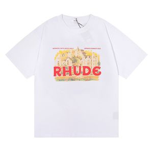 Mens t-shirts Designer Brand Rhude Luxury Tees Men's Wear Portez Summer Round Neck Us Size M-XL