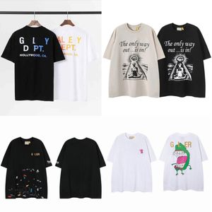 Hommes T-shirts Designer Mode Manches courtes Galeries Cotons Tees Lettres Imprimer Depts High Street Luxurys Femmes Loisirs Unisexe Tops Chemises de voiture Taille S-XL