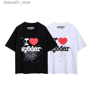T-shirts pour hommes T 2024 Été pour hommes et femmes Tee Graphic Vêtements 555 Spider Tshirt Pink Black Blanc Young Thug 55555 Shirt 158Q240425
