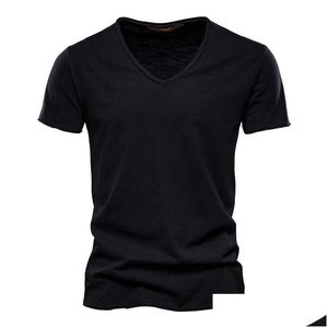 Heren T-shirts Designer T-shirt T-shirt T-shirt T-shirts T-shirts Solid kleur V-Neck y Design Zwart Kwaliteit Brand Male zomer T-shirt Dr Ot3g1