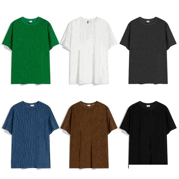 T-shirts pour hommes T-shirt t-shirt oblique imprimé serviette d'été jacquard tissu décontracté T-shirt pour hommes et femmes tee s euro s-xl drop deli dh5lg