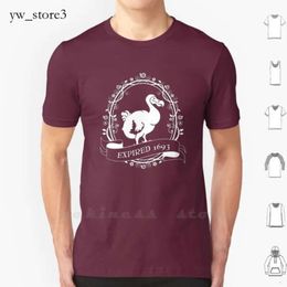 Mens t-shirts dodo expiré coton (blanc) chemise personnalisée conception imprimé éteint animal ammonite fleur silhouette 6691