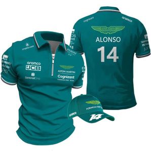 Heren T -shirts F1 Aston Martin Polo Spaanse racer Fernando Alonso 14 shirts hoog -kwaliteit kleding kan worden verzonden