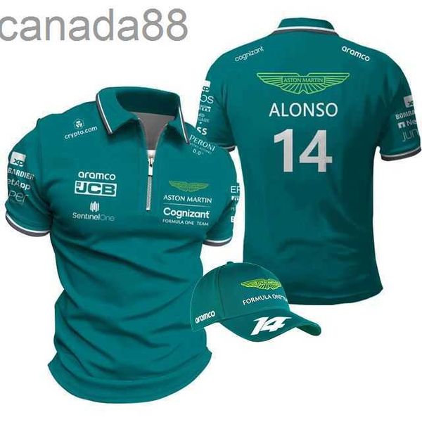 Camisetas para hombre F1 Aston Martin Polo Racer español Fernando Alonso 14 camisas Ropa de alta calidad se puede enviar Regalar sombreros LTTI