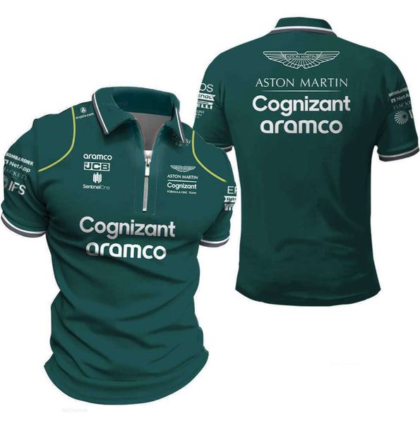 Camisetas para hombre Fashion Aston Martin 2023 F1 Camisetas del equipo Driver de carreras españolas Fernando Alonso y Pastor 18 Polo de gran tamaño 105S