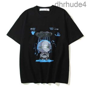 Heren t-shirts Mode Luxe Aanbiedingen Kleding Tee en Dames Losse T-stukken Tops Man Casual Straat Graffiti Puur Katoenen Shirt Sweatshirtoff T-shirts van 4ymn