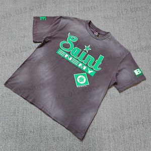 T-shirts pour hommes mode Saint Michael Vintage Retro Crackle Printing Oversize T-shirt T-shirt pour hommes T230523