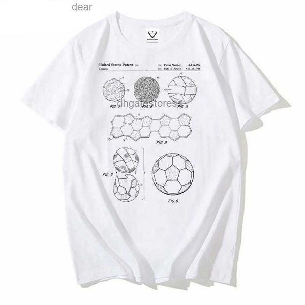 Camisetas para hombres Moda Vintage Manga corta Boy de verano Camas informales Classic Classic Soccer Ball Patent Hip Hop Streetwear