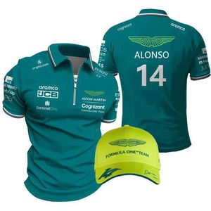 Heren T-shirts voor mannen F1 Aston Martin POLO Spaanse Racer Fernando T-shirts voor mannen Hoge kwaliteit kleding kan worden verzonden Give Away Hoed