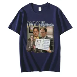 T-shirts pour hommes drôle dwight schrute hommage chemise hommes à manches courtes t-shirts en coton pur