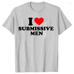 T-shirts pour hommes drôle j'aime soumis hommes coeur coton Streetwear à manches courtes cadeaux d'anniversaire Style d'été T-shirt vêtements pour hommes