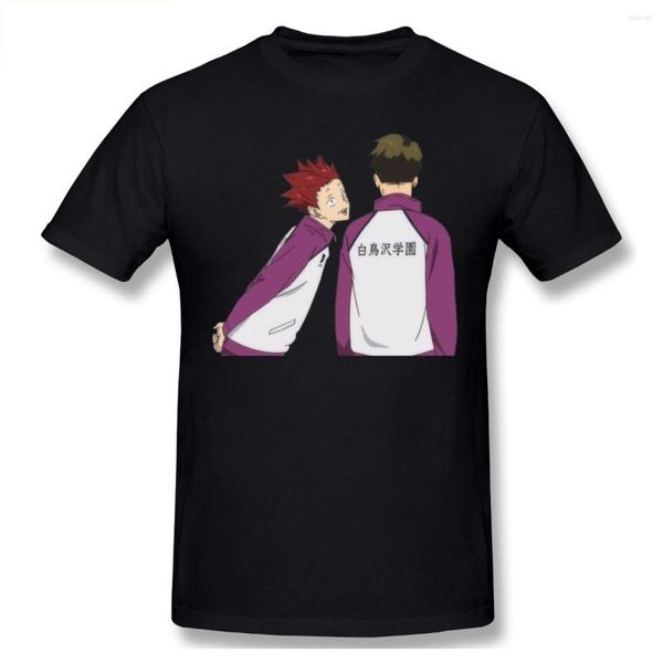 Camisetas para hombre Haikyuu Anime Ushijima y Tendo, camiseta de talla grande de algodón con cuello redondo, camiseta personalizada de manga corta para hombre