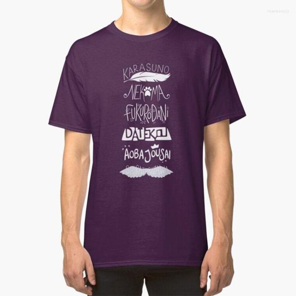 T-shirts pour hommes Haikyuu !!Équipes - T-shirt blanc Haikyuu Haikyu Type numérique Typographie dessinée à la main Anime Sports Volleyball