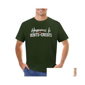 T-shirts masculins Happin est des débits égaux aux crédits Gift comptabilité T-shirt comptable drôle plus tops t-shirts noirs simples hommes u9ka otffa