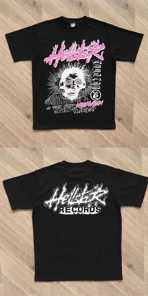 Camisetas para hombre HELL STAR Camisetas Hip Hop Cabeza impresa Hellstar Camiseta High Street Hombres Mujeres Camiseta de manga corta Camiseta Stick Drill 86