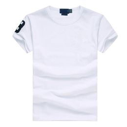 Heren T-shirts Hoge kwaliteit O-nek O-Neck korte mouw Big Horse T-shirt Katoen Brand Men T Shirts Casual Style Tees Tops