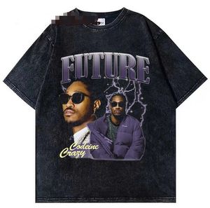 T-shirts masculins Hip Hop Men de lavage Future Rappeur Rappeur graphique T-shirt noir T-shirt Femmes Harajuku Vintage 90s Tshirt Summer Souppe Short Tees J230516