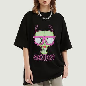 T-shirts pour hommes envahir zim girl génie t-shirt anime hommes femmes manches courtes surdimension