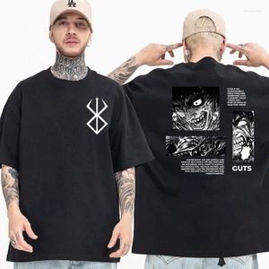 Hommes t-shirts japonais anime berserk toit chemise hommes femmes manga cool graphe vintage t-shirt streetwear harajuku hip hop tops tee mâle