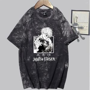 T-shirts pour hommes Jujutsu Kaisen Satoru Gojo T-shirt mode à manches courtes col rond décontracté Tie Dye Anime chemise pour femmes hommes surdimensionné Homme