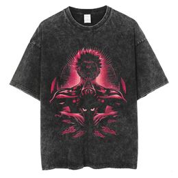 T-shirts masculins Jujutsu Kaisen T-shirt lavé Sans manches VIET ANIME GOJO SATORU T-shirt Itadori Megumi 100% coton Tshirt à manches courtes Y2k Tops 230719