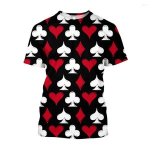 T-shirts pour hommes Jumeast T-shirts esthétiques pour hommes 3D jeu de cartes de poker imprimé été décontracté chemise à manches courtes respirant drôle vêtements masculins