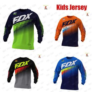 Heren t-shirts kinderen motorcross downhill fiets jersey off road racing t-shirt bat fox fiet jersey motorcross mtb dh kinderkleding