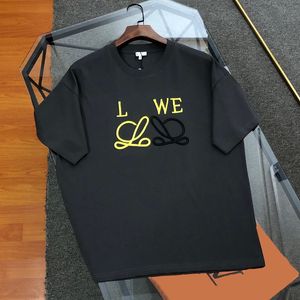 T-shirts pour hommes L lettre designer col rond logo brodé style classique manches courtes noir et blanc paire tricolore à manches courtes.