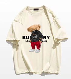 T-shirts pour hommes Design de luxe à manches courtes Tops Fashion Print Cartoon Bear Blouse Hommes Vêtements surdimensionnés T-shirt Homme Femme Été Coton 230625