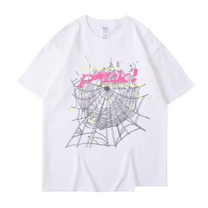 T-shirts pour hommes t-shirts mâles et femelles chanteuse Youngthug Spider web imprimer en vrac décontracté couple à la mode pure coton street drop déliv dh2da