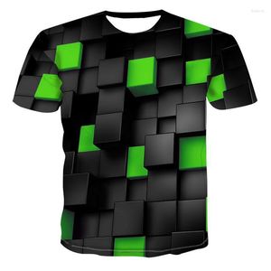 Heren T-shirts mannelijke mango dunne fit tops geometrische mannen 3D driedimensionale patroon digitale t-shirt prints zullen t-shirduanxiug zien