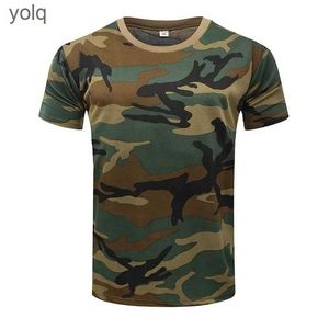 Heren t-shirts mannen casual korte mouw tactische militaire t-shirts camouflage t-shirt snel droge buitengymnastiek top T-stukken vrachthemd mannelijk kledingyolq