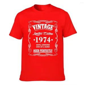 Mens t-shirts hommes chemises femmes anniversaire personnalisé 45e idées cadeaux pour le vintage personnalisé en 1974 vieilli parfaitement