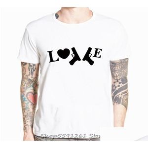 Heren T-shirts Men039S Oneck T-shirt met korte mouwen Nieuwigheid Love Gun Cartoon Casual Cool Grappig Street chic Print Heren Tops 3119708 Beste Drop