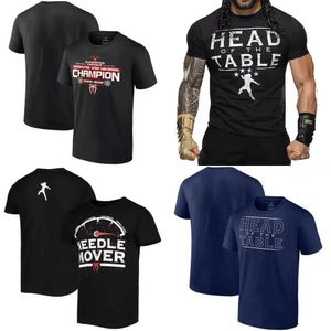 T-shirts pour hommes Fanatics Fanatics Branded Black Roman Reigns Head of the Table T-shirt Summer Summer Casual Children Children Clothes Sho