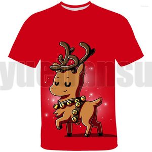 T-shirts pour hommes Joyeux Noël T-shirt 2022 Année Chemise du Père Noël Enfants 3D Dessus d'anime Tee Adolescent Rouge Streetwear T-shirt surdimensionné Noël